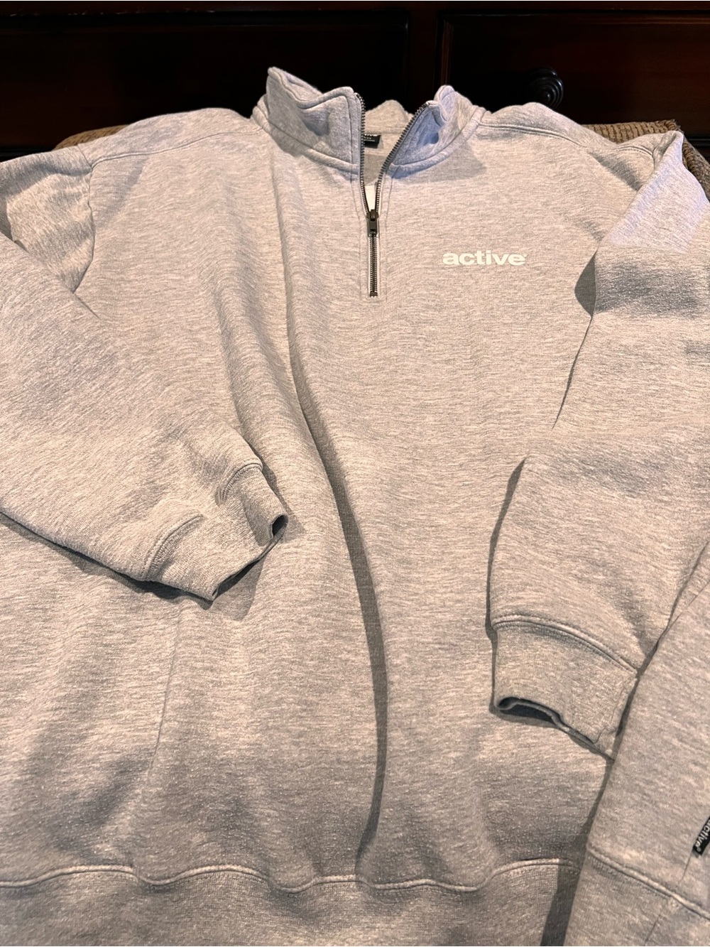 Active USA Light Gray Quarter-Zip Sweatshirt